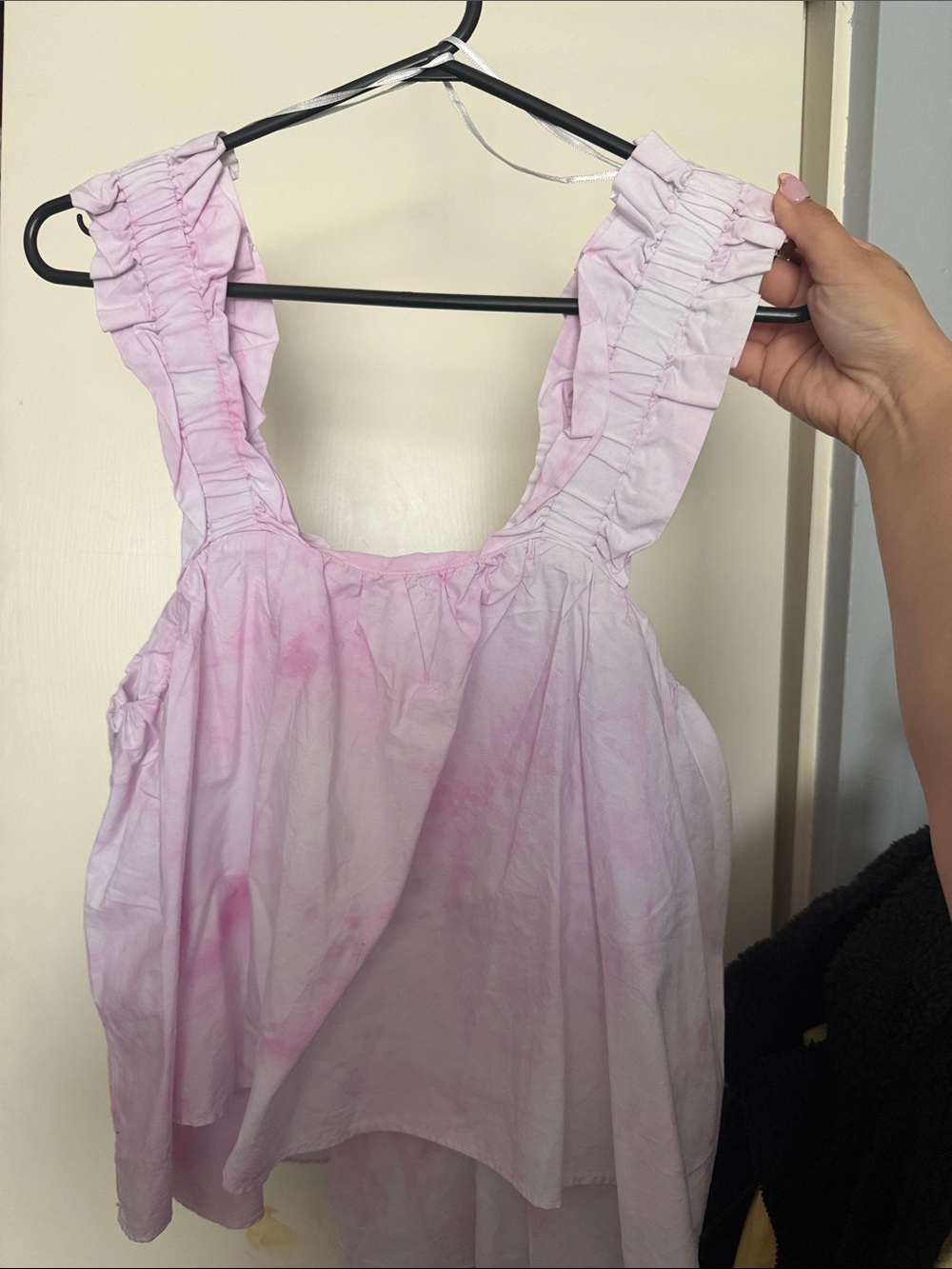 Ruffled Strap Pink Women’s crop Top